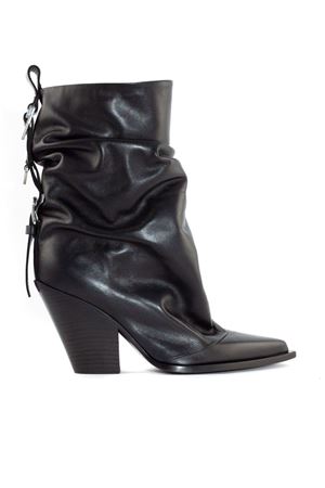 Black calfskin leather ankle boot ELENA IACHI | E4079NERO